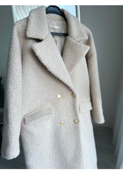 Ekru Astarlı Maxi Buklet Kaban fiyatları