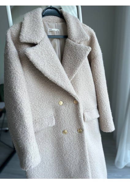 Ekru Astarlı Maxi Buklet Kaban indirimleri