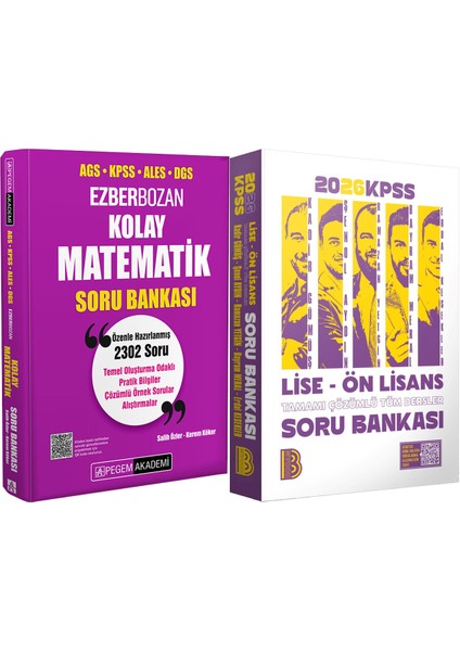 2026 Kpss Lise Ön Lisans Tüm Dersler Soru - Kpss Kolay Matematik Soru Bankası