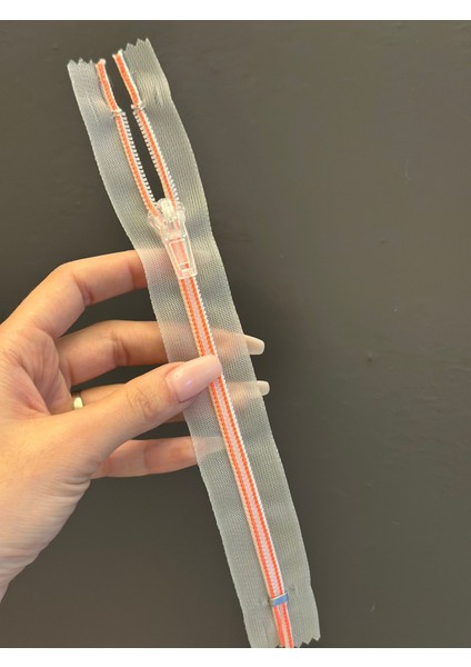 24X3 cm Turuncu Dişli Transparan Fermuar fiyatları