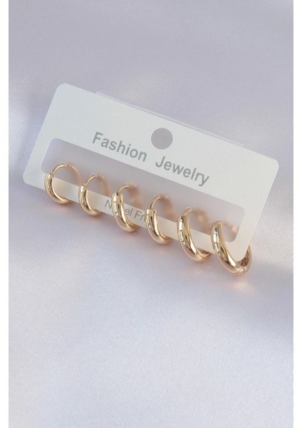 Pirinç Gold Renk Oval Küpe Seti - TJ-BKP9002