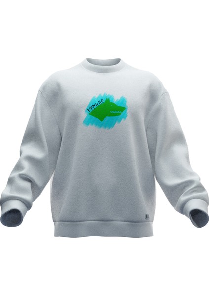 Köktürk V2 Tasarımlı Rahat Kalıp Unisex Sweatshirt