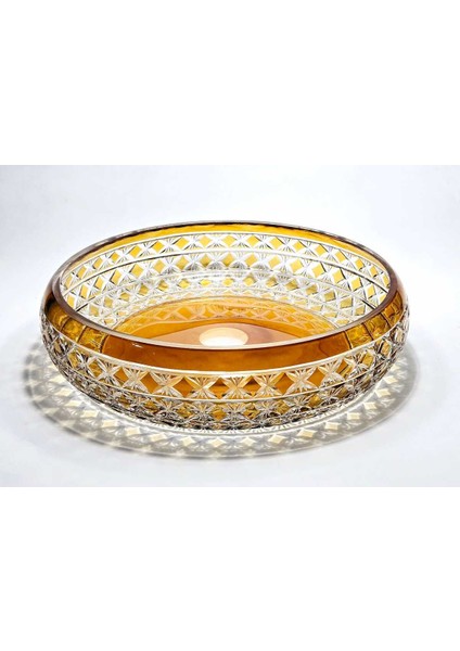 El Yapımı Kristal Desenli 28 cm Dekoratif Sunumluk Sofra Sunum Kasesi fiyatları