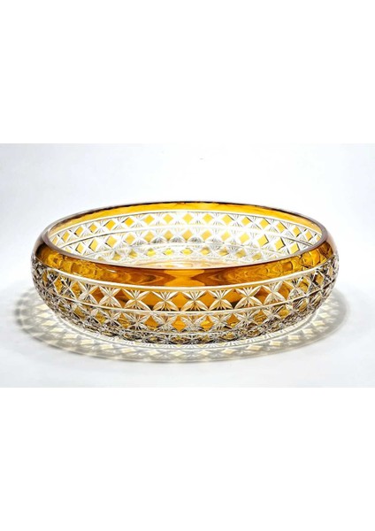 El Yapımı Kristal Desenli 28 cm Dekoratif Sunumluk Sofra Sunum Kasesi modelleri