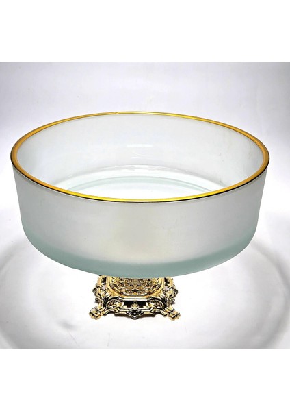 El Yapımı Kristal Gold Detay Mat Dekoratif Ayaklı Sunumluk Kase fiyatları