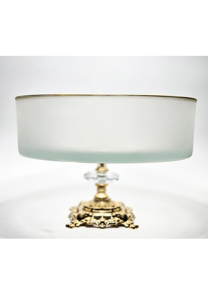 El Yapımı Kristal Gold Detay Mat Dekoratif Ayaklı Sunumluk Kase modelleri