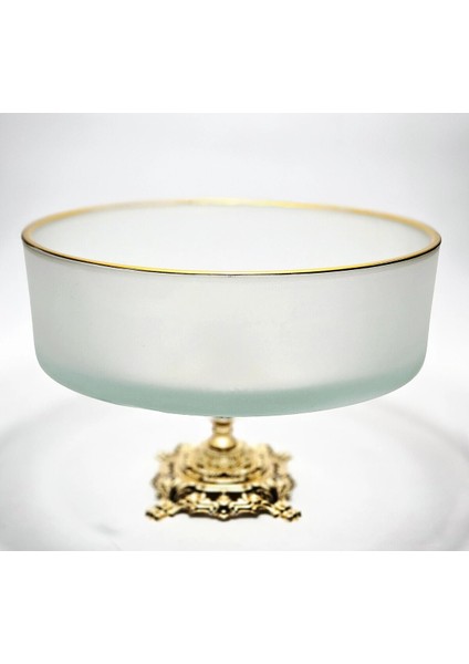 El Yapımı Kristal Gold Detay Mat Dekoratif Ayaklı Sunumluk Kase indirimleri