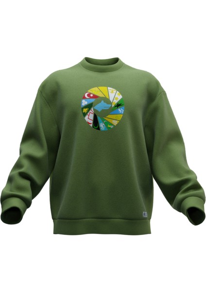 16 Türk Devleti Baskılı Oversıze Sweatshırt (Unısex)