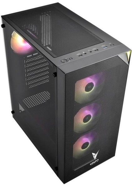 VG3400S Psu Yok 4X12CM Rgb Fan Atx Meshed Panel 2xusb2.0/1xusb3.0 Siyah Gamıng Kasa fiyatları