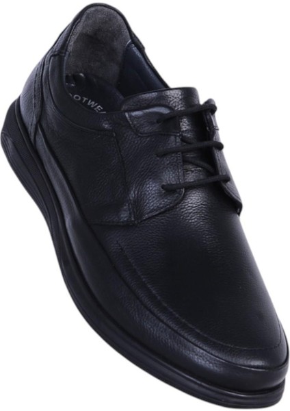 Alme 3004 Siyah Kauçuk Erkek Deri Casual Ayakkabı