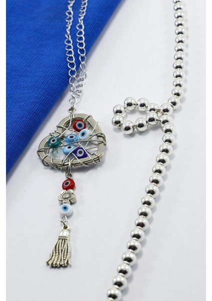 Cam Nazar Boncuklu Metal Kalp Dikiz Ayna Süsü Yılbaşı Ağacı Süsü fiyatları