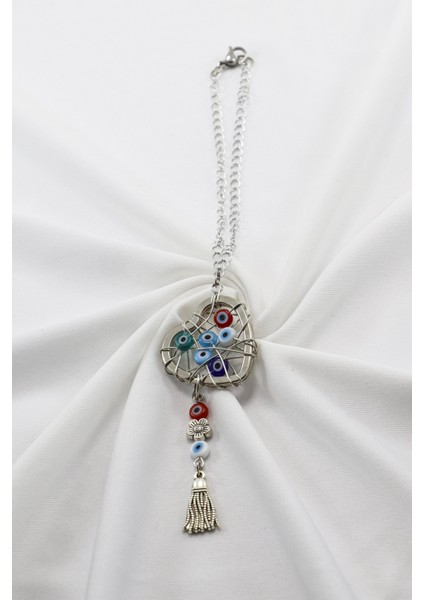 Cam Nazar Boncuklu Metal Kalp Dikiz Ayna Süsü Yılbaşı Ağacı Süsü fırsatları