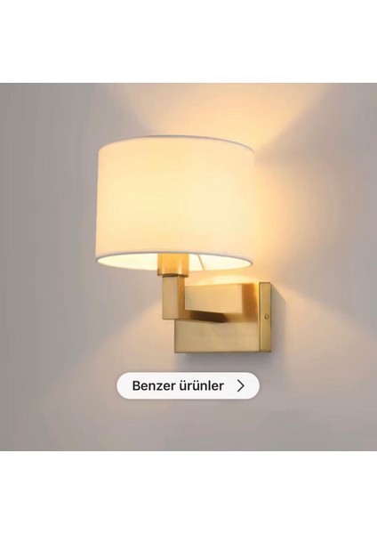 Otel Tipi Duvar Apliği Kollu Kumaş Abajur Modern Duvar Lambası