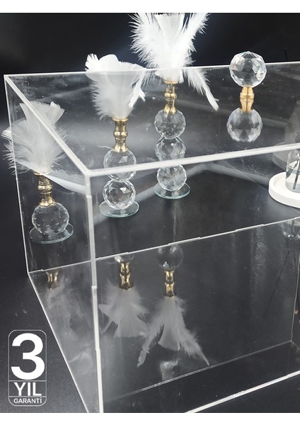 Kristal Topuzlu Şeffaf Kutu | Damat, Gelin, Bohça, Nişan, Sunum ve Ürün Sergileme Için Akrilik Kutu