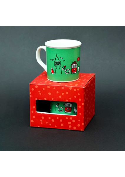 Istanbul Desenli Yeşil Seramik Kupa fiyatları