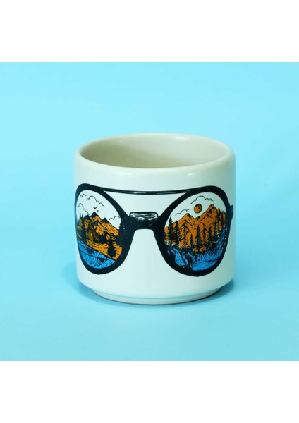 Kamp ve Dağ Desenli Beyaz Seramik Kupa fiyatları