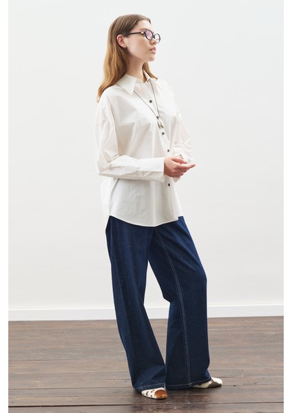 Tasarım Detaylı Oversıze Gömlek Ekru modelleri