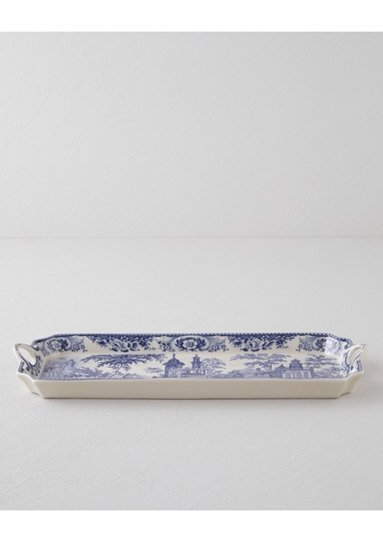 Preston Stoneware Kayık Tabak 38 cm Bordo