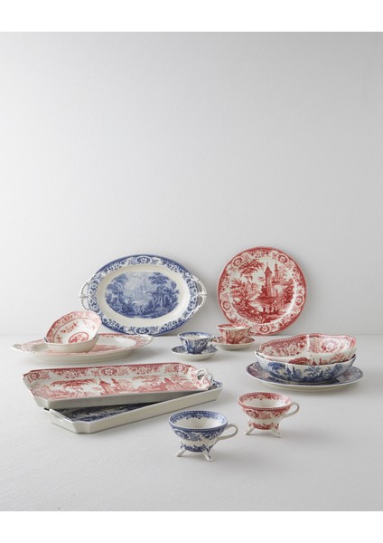 Preston Stoneware Kayık Tabak 38 cm Bordo fırsatları