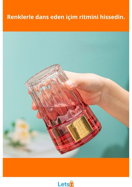 Pipetli Şık Cam Bardak 450ML Karışık Renkler fiyatları