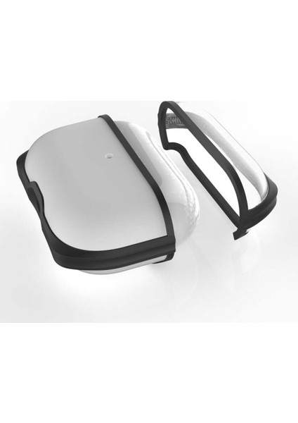 Apple Airpods Pro 1. Nesil Uyumlu Buzlu Transparan Renkli Çizgili Kılıf Bumper Koruma Kabı Hybrid