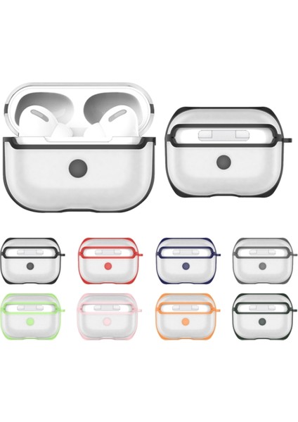 Apple Airpods Pro 1. Nesil Uyumlu Buzlu Transparan Renkli Çizgili Kılıf Bumper Koruma Kabı Hybrid fırsatları