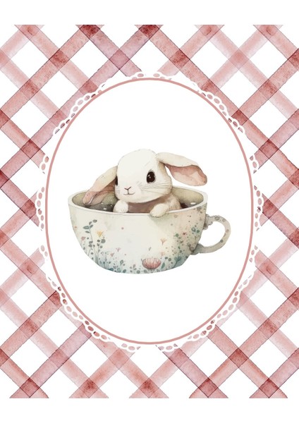 Fincan Içinde Tavşan Dijital Baskı Vintage Poster (Çerçevesiz) fırsatları