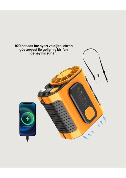 USB Şarjlı Güçlü Hız Ayarlı El ve Bel Fanı - M837R455-K92837 fırsatları