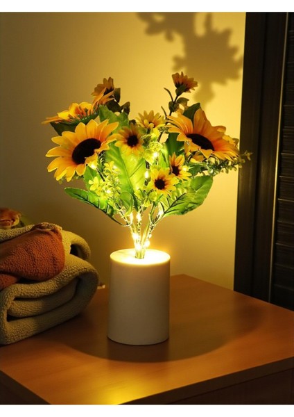 Günebakan Çiçeği (Ayçiçeği) Tasarımlı Dekoratif LED Işıklı Lamba modelleri