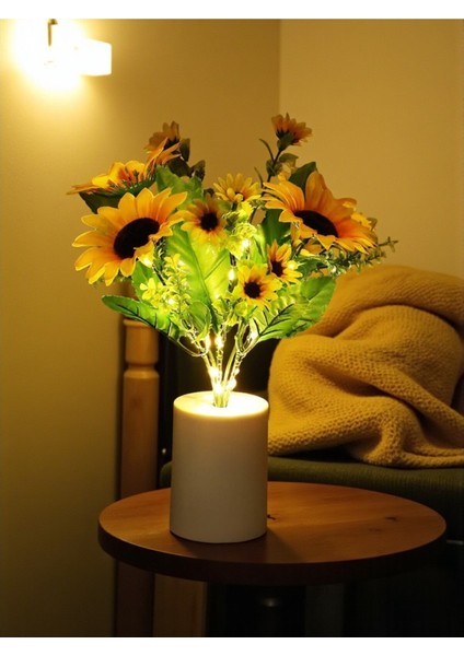 Günebakan Çiçeği (Ayçiçeği) Tasarımlı Dekoratif LED Işıklı Lamba fırsatları