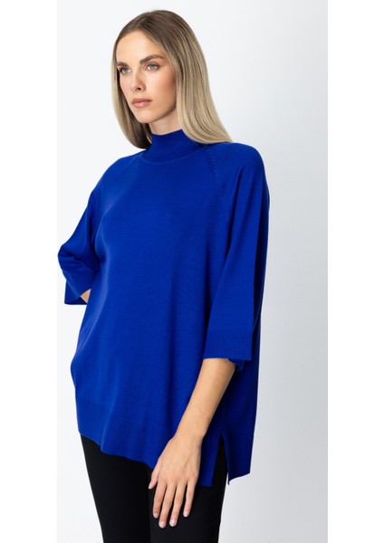 Kadın Arkası Düğmeli Truvakar Kol Kazak 65310 Saks modelleri