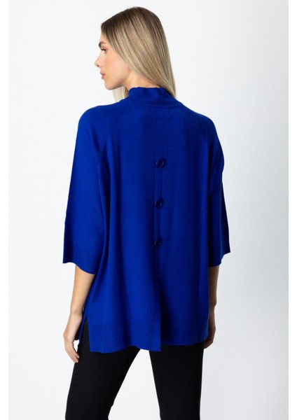 Kadın Arkası Düğmeli Truvakar Kol Kazak 65310 Saks fırsatları