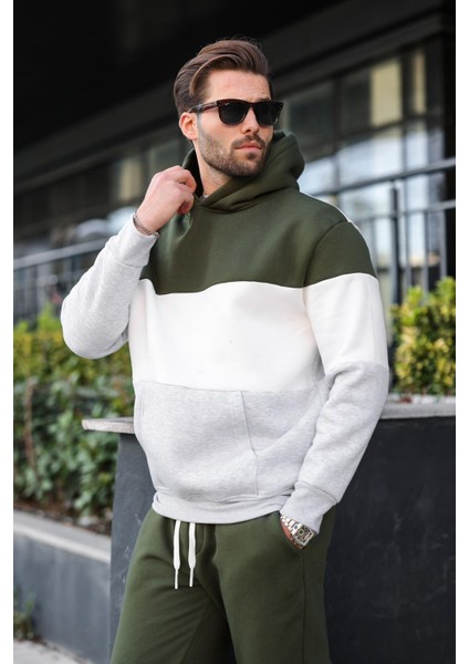 Haki Kapüşonlu Erkek Eşofman Takımı 5926 fiyatları