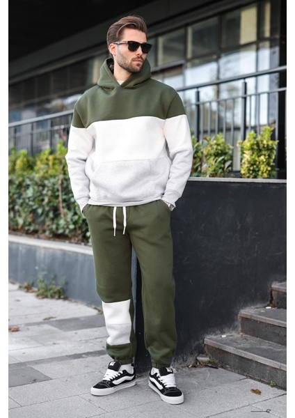 Haki Kapüşonlu Erkek Eşofman Takımı 5926 modelleri