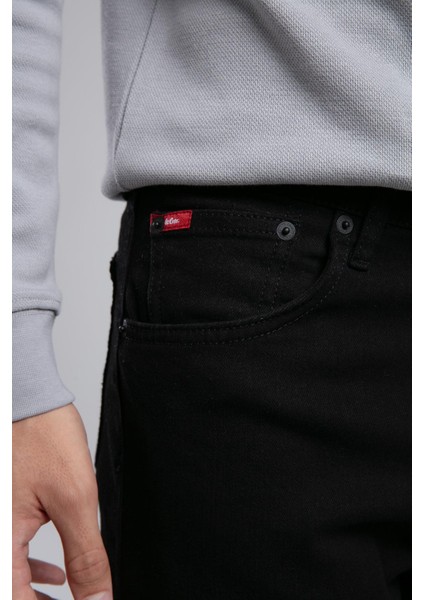 Ricky Yüksek Bel Düz Kesim Düz Paça Siyah Erkek Jean Pantolon fırsatları
