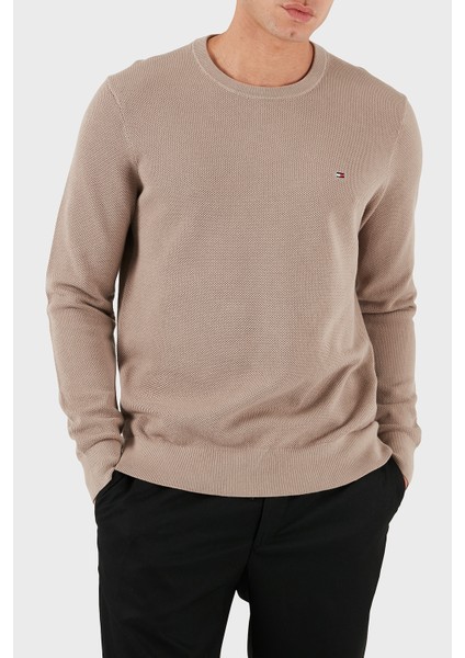 Pamuklu Regular Fit Bisiklet Yaka Kazak Erkek Kazak MW0MW36347 Afe modelleri