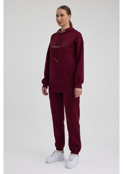 Kadın Balance Kapüşonlu Baskılı Oversize Eşofman Takım modelleri