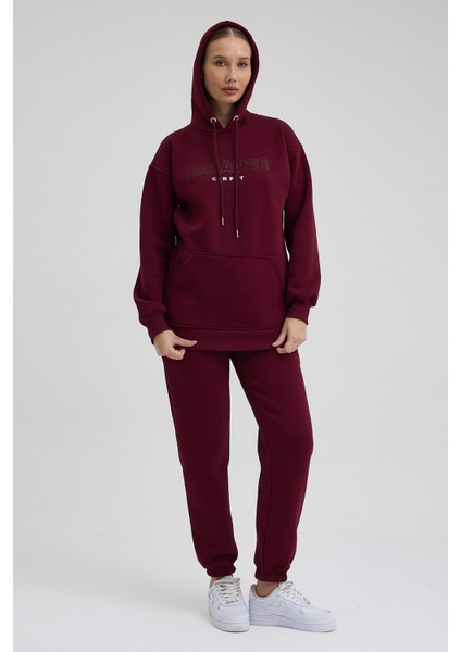 Kadın Balance Kapüşonlu Baskılı Oversize Eşofman Takım indirimleri