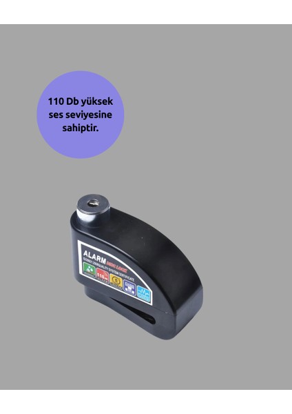 Çift Modlu 110DB Alarmlı Disk Kilidi Suya Dayanıklı - T257G850-Z77257 fiyatları