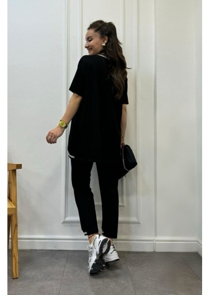 Kadın Kısa Kollu V Yakalı Iki Iplik Bluz ve Pantolon Ikili Takım indirimleri