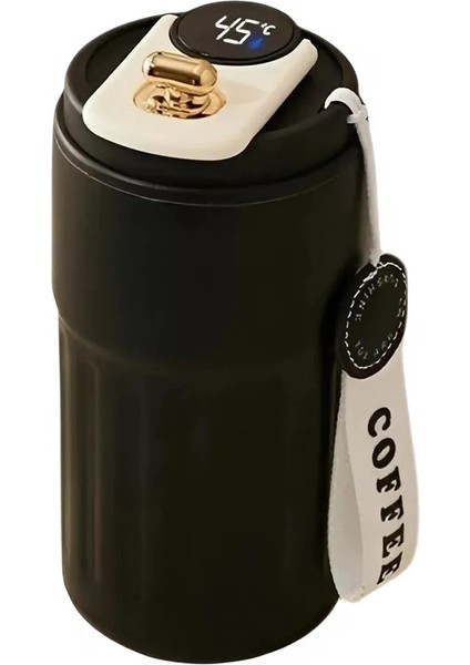 LED Sıcaklık Göstergeli Çelik Termos 400ML SIYAH-CH131