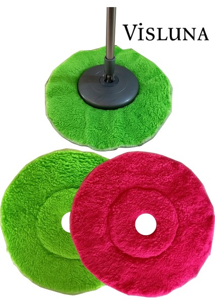 ( 1 Adet ) Standart Ölçü Yuvarlak Döner Başlıklı Yedek Mop Temizlik Bezi