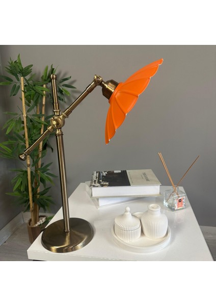 Risso Turuncu Masa Lambası Dekoratif Abajur Çocuk Odası Başucu Lambası Okuma Lambası
