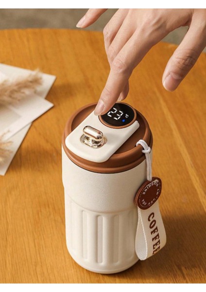 LED Sıcaklık Göstergeli Çelik Termos 400ML Bordo - CH131 indirimleri