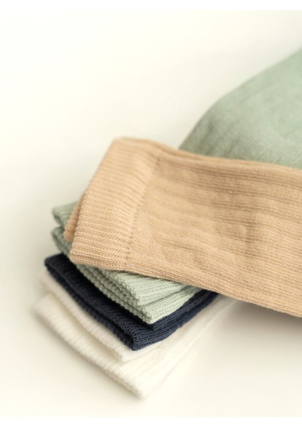 Kız Erkek Bebek Diz Altı Fitilli Pamuklu 4’lü Çorap Seti fırsatları