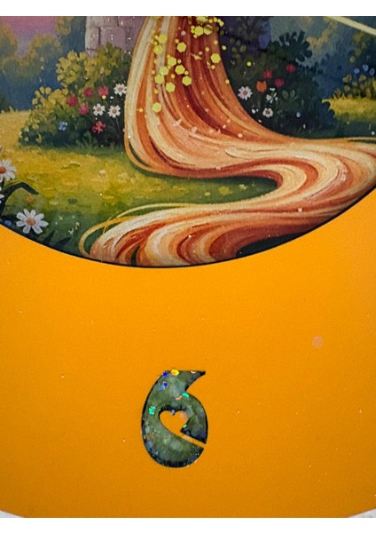 Kişiye Özel Isimli Rapunzel Masalı Çocuk Odası Duvar Saati | Epoksi Dolgulu | 35 cm