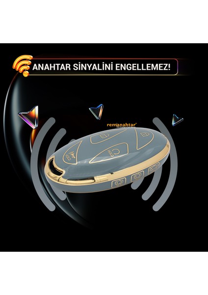 Santa Fe 6+1 Buton Smart Nano Anahtar Kılıfı - Mavi modelleri