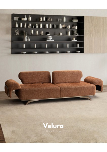 Compact Sırt Mekanizmalı Üçlü Kanepe & 3'lü Koltuk - Kiremit fiyatları