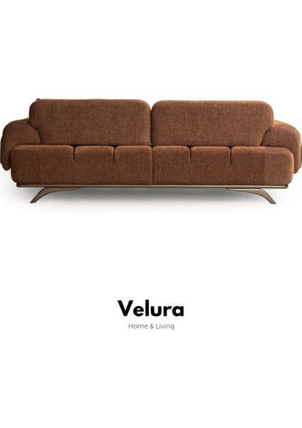 Compact Sırt Mekanizmalı Üçlü Kanepe & 3'lü Koltuk - Kiremit