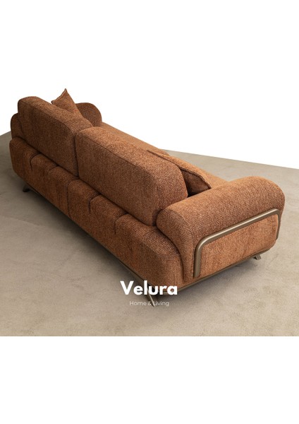 Compact Sırt Mekanizmalı Üçlü Kanepe & 3'lü Koltuk - Kiremit